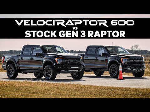Embedded thumbnail for     0:17 / 6:33   2022 VelociRaptor 600 vs Stock 2022 Ford Raptor // DRAG RACE COMPARISON!