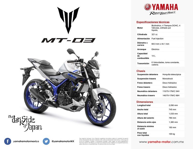Yamaha enriquece su portafolio en México con la nueva MT-03