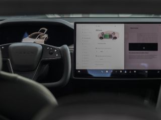 Fotografía del interior de un vehículo eléctrico modelo S Plaid de Tesla, el 9 de febrero de 2023, en un concesionario en Sao Paulo (Brasil). 01 130223