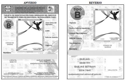 Publica Setravi El Nuevo Formato Del Tarjeton Para Taxis