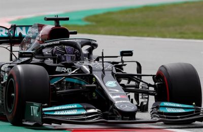 El piloto británico de Mercedes Lewis Hamilton durante el Gran Premio de España de Formula Uno que se disputó en del Circuito de Barcelona-Cataluña.
