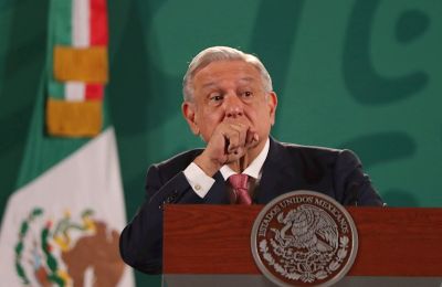 El presidente de México, Andrés Manuel López Obrador, habla durante una conferencia de prensa matutina en el Palacio Nacional, en Ciudad de México (México).