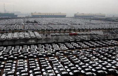 Vista del muelle de exportación del fabricante de automóviles Hyundai Motor Corp. en Ulsan (Corea del Sur).  01 101122