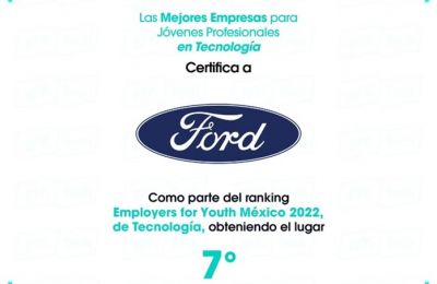 Ford es parte de las Mejores Empresas en Tecnología para Jóvenes Profesionales en México 2022 01 281122