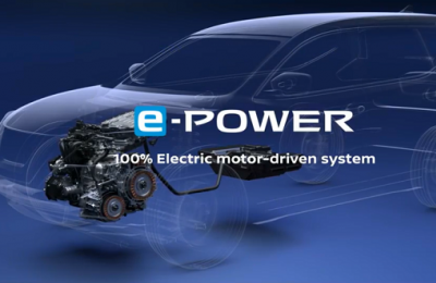 El sistema e-POWER incluye un motor de gasolina con un generador de energía, un inversor, una batería y un motor eléctrico.