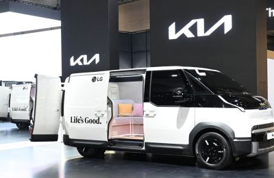 Kia y LG Electronics - concepto de cabina PV5 Spielraum Glow 01030425