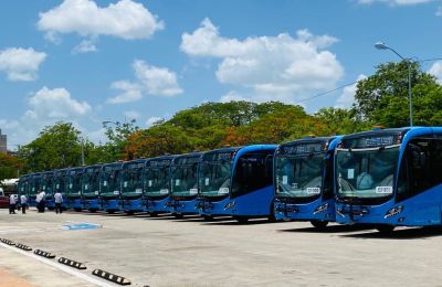 Mercedes-Benz entrega 30 nuevos autobuses;  ahora para el Circuito Plaza Poniente en Mérida 01 140723
