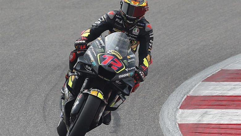 El italiano Marco Bezzecchi en una imagen durante los entrenamientos del Gran Premio de la India de MotoGP. EFE/EPA/RAJAT GUPTA 01 240923