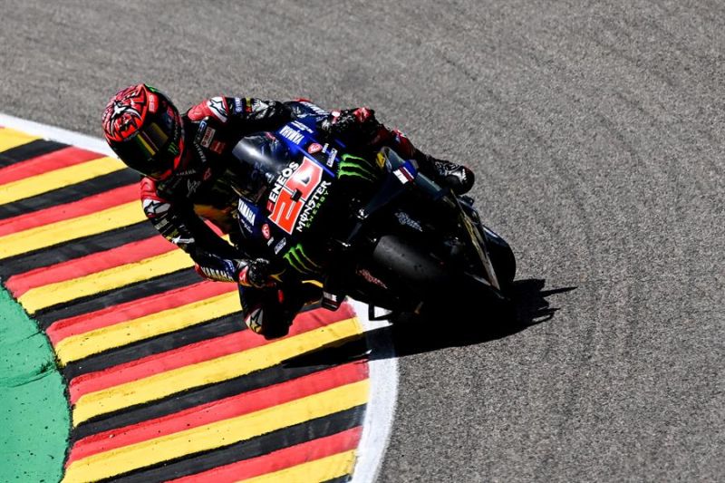 El piloto Fabio Quartararo, durante la carrera de hoy Sachsenring (Alemania).  01 190622