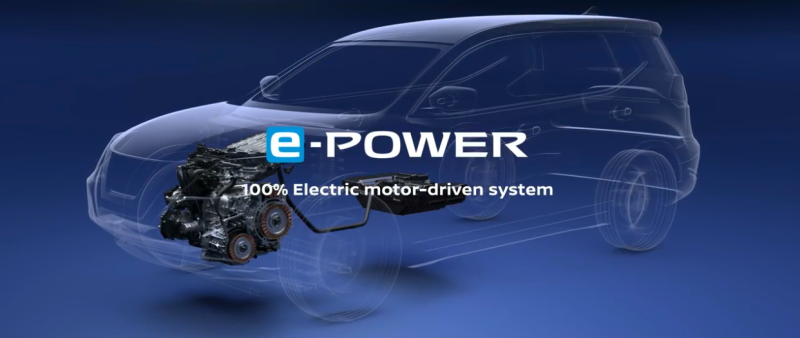 En el sistema e-POWER el motor de gasolina no está conectado a las ruedas; simplemente carga la batería.